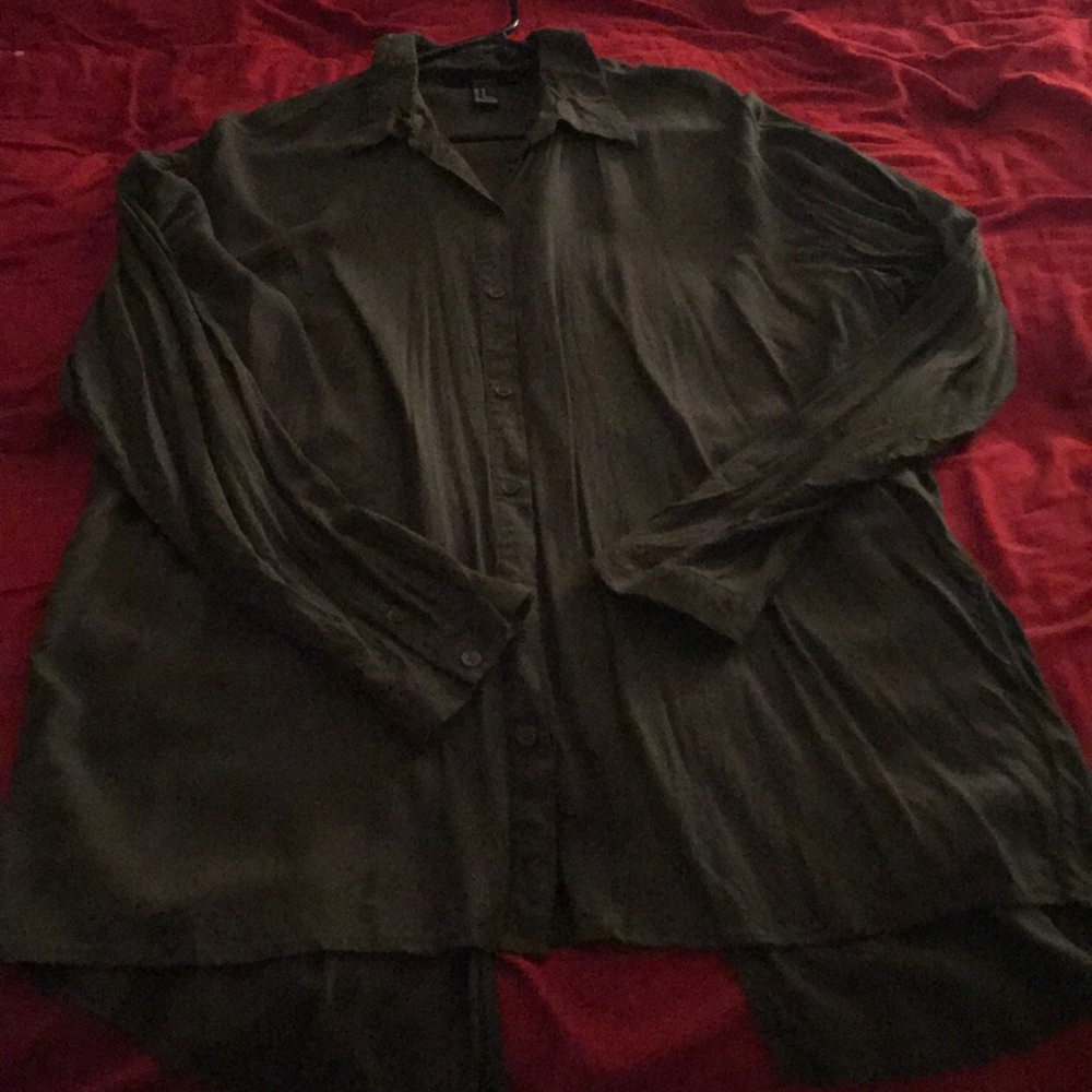 Forever21 olive green cardigan, button down